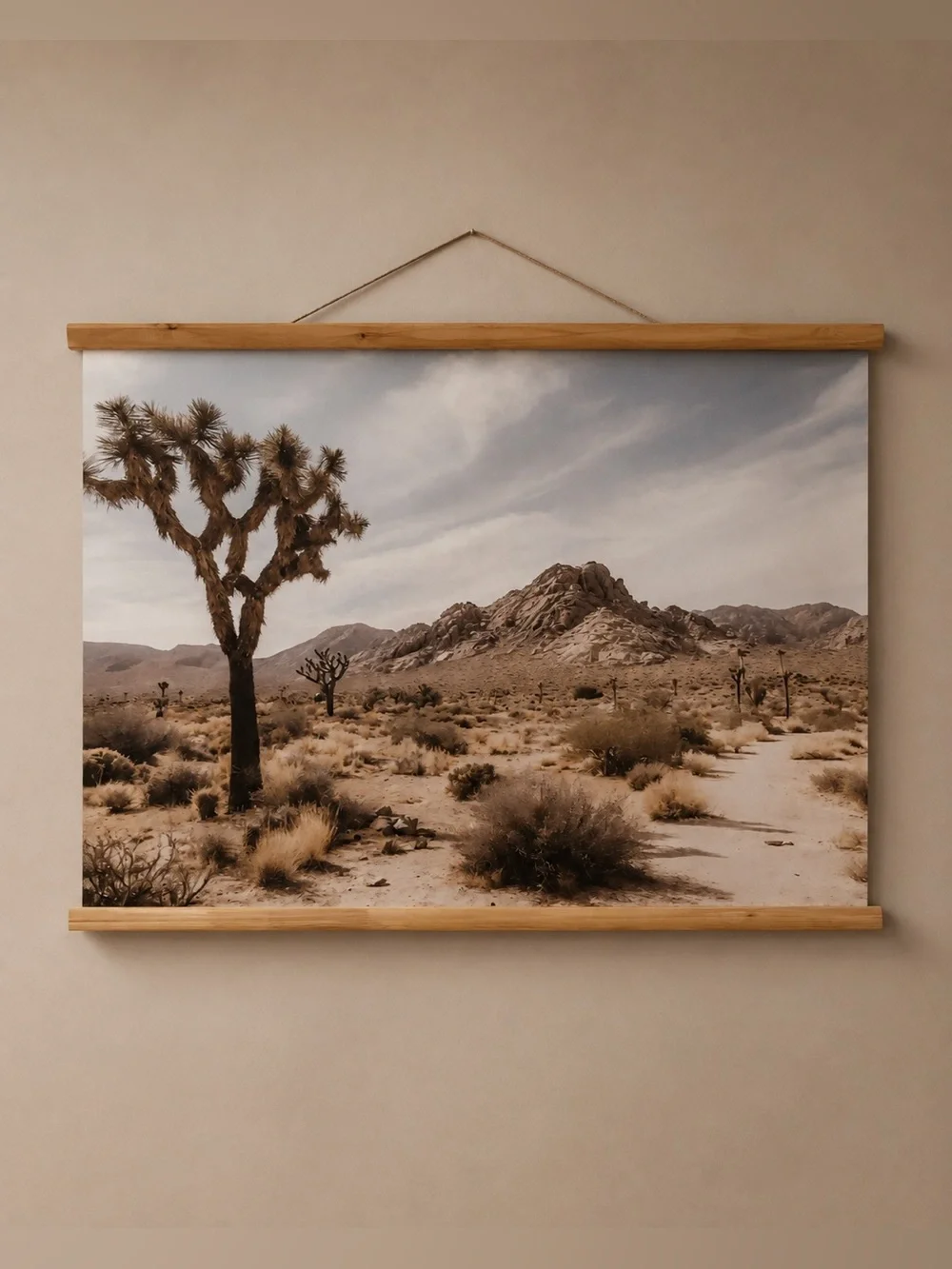 Desert Landscape Wall Art Print in Tan and Brown - Unbranded